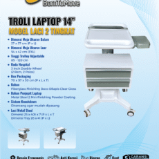 Troli laptop 14 Inch Laci Dua Tingkat
