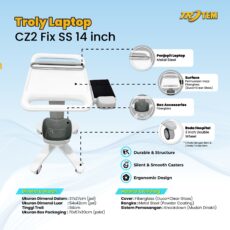 Troli Laptop Cz2 Fix SS Hospital & Office Trolley by Trotem