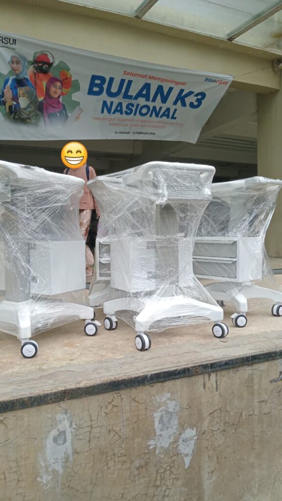 Pengiriman Troli laptop laci 2 tingkat disetel langsung